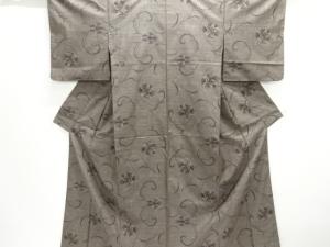 花唐草模様織り出し本場泥大島紬着物(7マルキ)